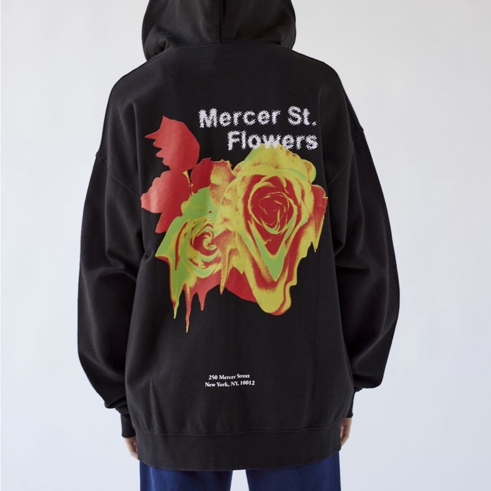 Mercer street flowers zip up sweatershirt